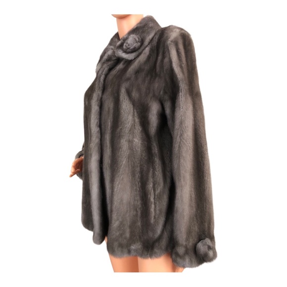 American Legend Genuine Blue Iris Mink Jacket Coat Small - Picture 6 of 12